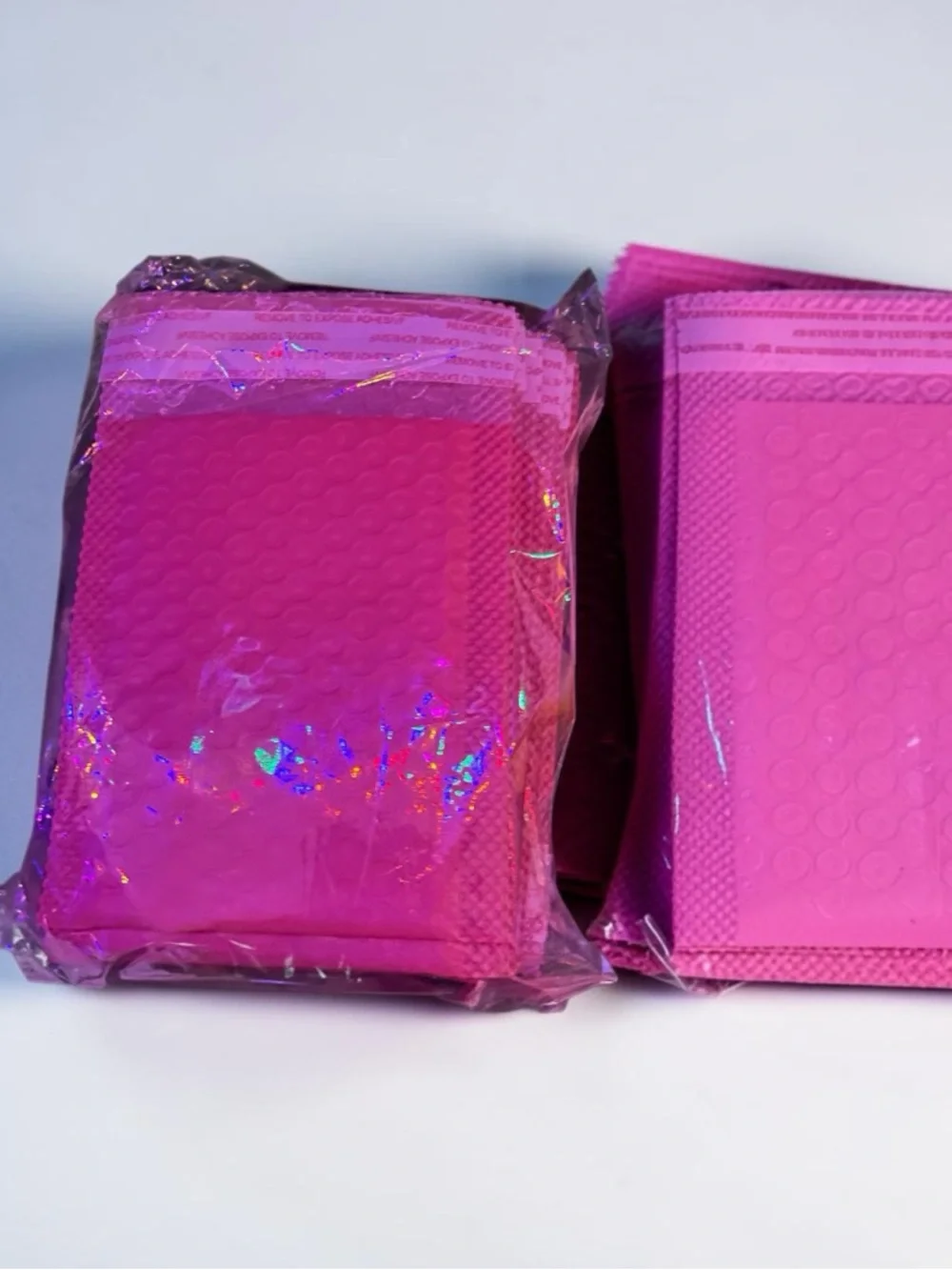 Hot Matte Pink/Black/Silver Padded Bubble Mailers (20, 20, 5)